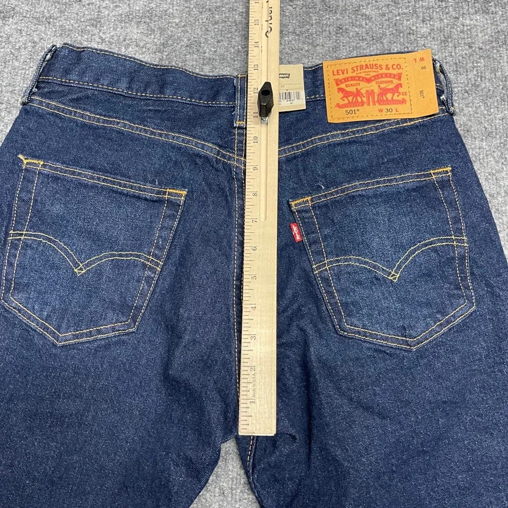 Levis 501 Denim Short Jeans Mens Size 30 Original Fit Indigo Blue Button Fly NEW